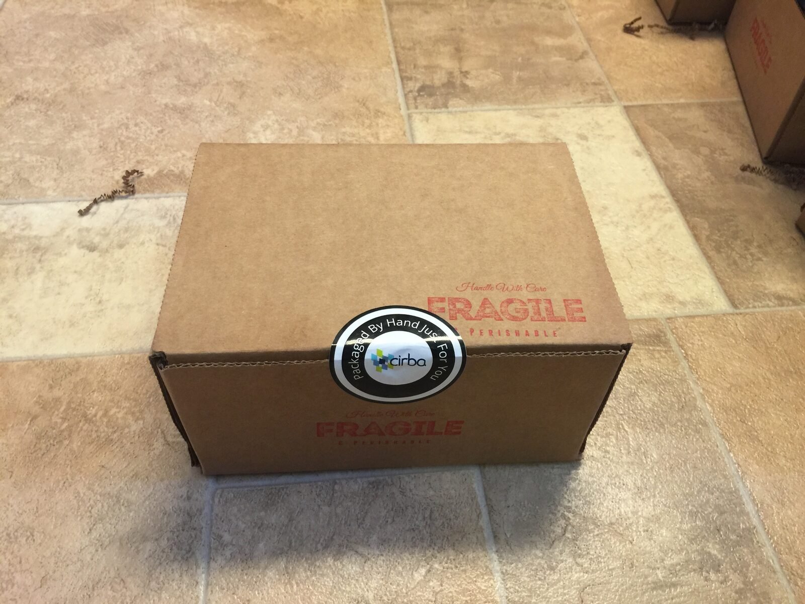 Branded shipping box with Cirba logo