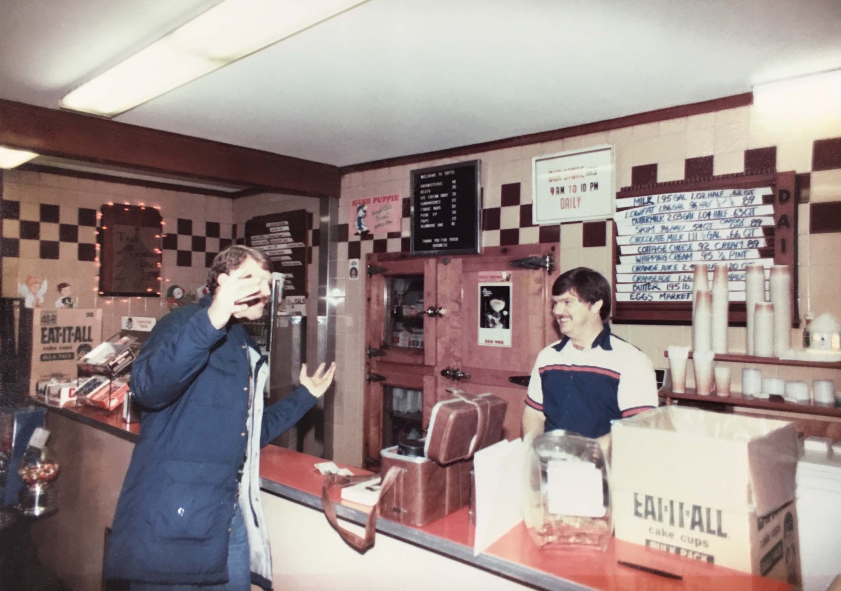 Toft's original ice cream parlor counter